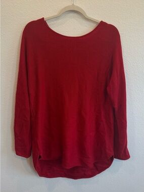 Michael Kors Red Boatneck Lightweight Knit Pullover